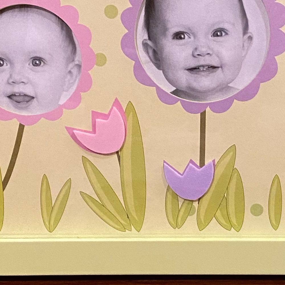 NIB Picture Lime Green Floral Kids Frame - Picture 2 of 5